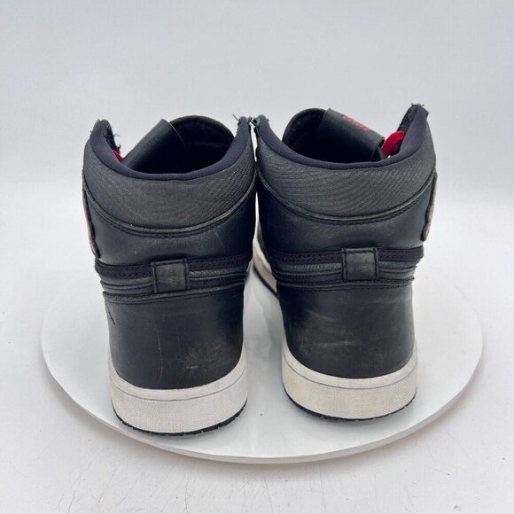 Nike Air Jordan 1 Retro High Men Size 9.5 555088-060 Black Satin Gym Red Shoes - Picture 5 of 12